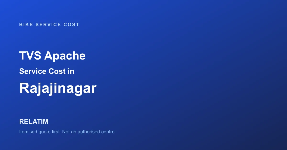 TVS Apache Service Cost in Rajajinagar, Bangalore